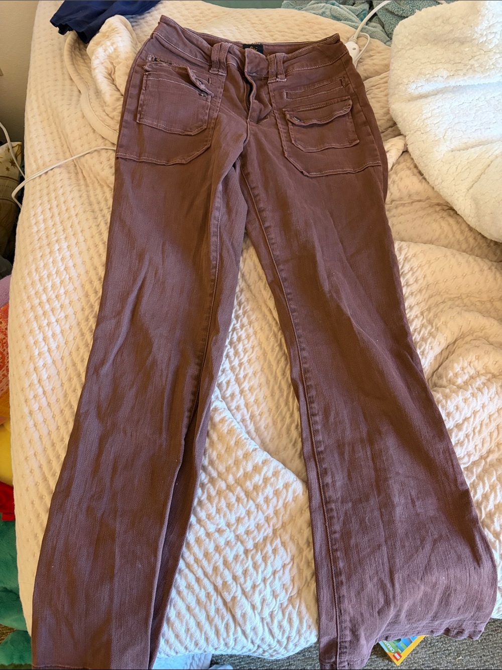 Five Star Women's Flare Pants in Mauve Brown
